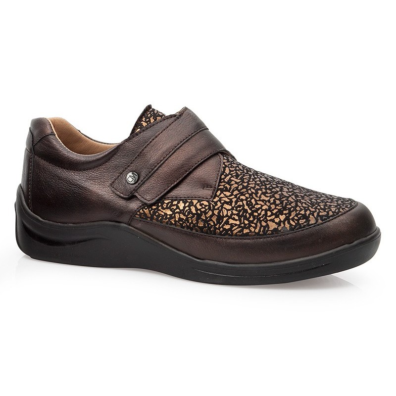 CHAUSSURES CALZAMEDI ELASTIQUES DIABETIQUES CASUAL MARRON