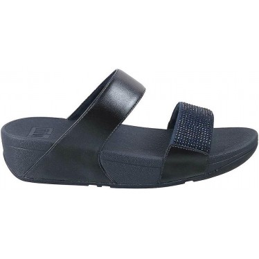 FITFLOP EC4 SANDALE LULU GLISSIÈRES EMBELLIES DE CRISTAUX NAVY