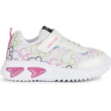 GEOX ASSISTER JUNIOR MINNIE SPORTS AVEC LUMIÈRE J45E9D BLANCO