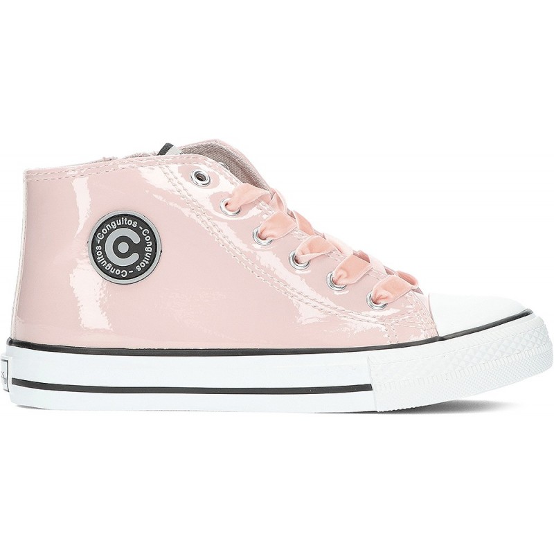 SNEAKERS HAUTES EN CUIR VERNI CONGUITOS 283009 ROSA