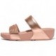 SANDALES FITFLOP LULU LASERCRISTAL LEATH SLIDES EU2 ROSE_GOLD