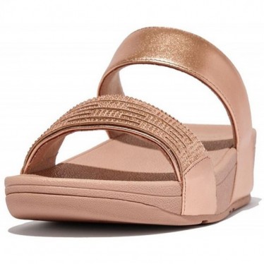 SANDALES FITFLOP LULU LASERCRISTAL LEATH SLIDES EU2 ROSE_GOLD