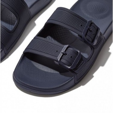 SANDALES FITFLOP IQUSHION GLISSIÈRES À BOUCLE À DEUX BARRES FD2 MIDNIGHT_NAVY