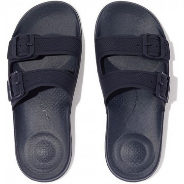 SANDALES FITFLOP IQUSHION GLISSIÈRES À BOUCLE À DEUX BARRES FD2 MIDNIGHT_NAVY