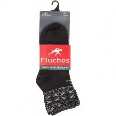 CHAUSSETTES FLEURIES CA012 BRODÉES BLACK