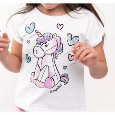 T-SHIRT CONGUITO LICORNE MVC-50022 BLANCO