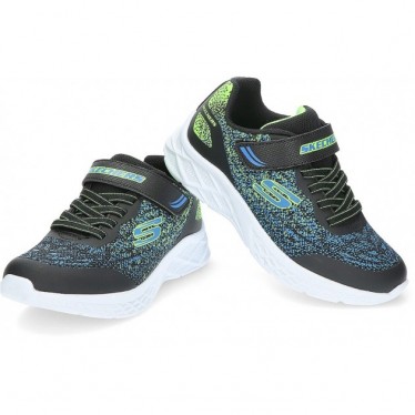 SKECHERS 403920 BASKETS MICROSPEC II BLUE_LIME