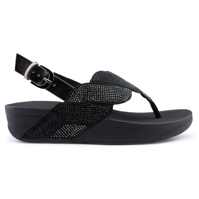 FITFLOP PAISLEY ROPE BACK STRAP Sandales BLACK