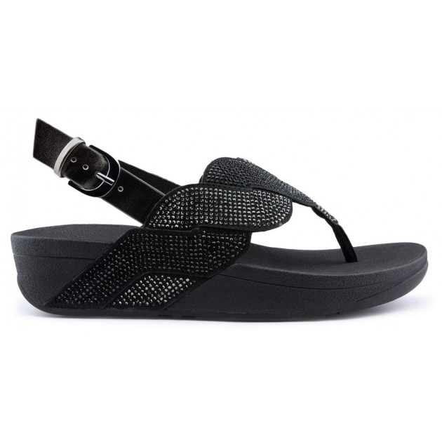 FITFLOP PAISLEY ROPE BACK STRAP Sandales BLACK FITFLOP PAISLEY ROPE BACK STRAP Sandales BLACK