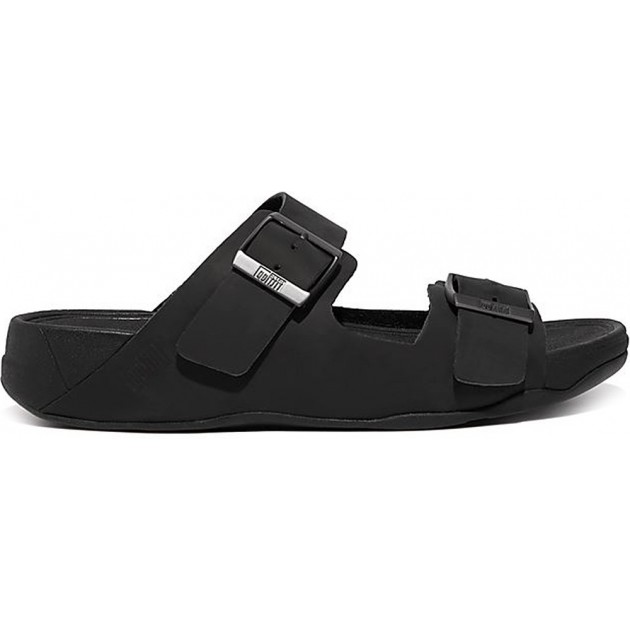 SANDALES FITFLOP GD2 GOGH MOC BUCKLE LTH SLIDES BLACK SANDALES FITFLOP GD2 GOGH MOC BUCKLE LTH SLIDES BLACK