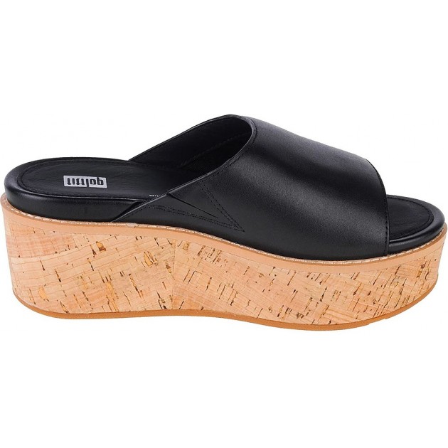 SANDALES FITFLOP ELOISE CORK WRAP LTHR WG SLIDE FT5 BLACK SANDALES FITFLOP ELOISE CORK WRAP LTHR WG SLIDE FT5 BLACK