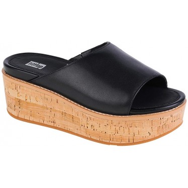 SANDALES FITFLOP ELOISE CORK WRAP LTHR WG SLIDE FT5 BLACK
