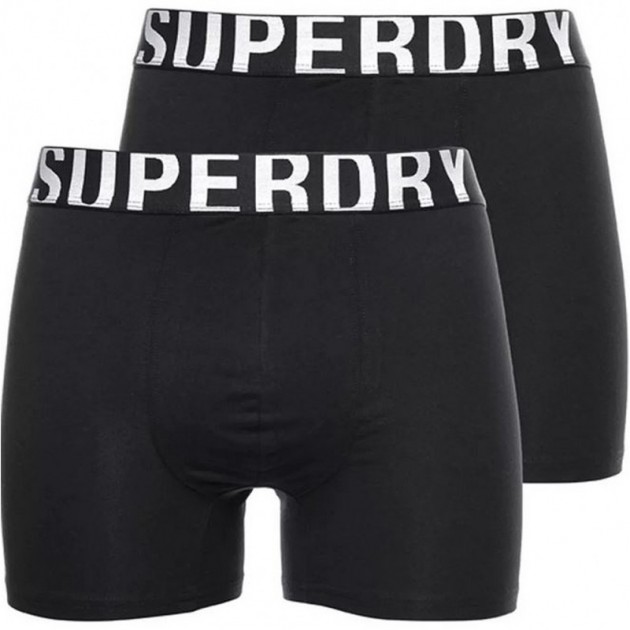 SUPERDRY BOXER M3110340A LOGO DOUBLE PACK BLACK SUPERDRY BOXER M3110340A LOGO DOUBLE PACK BLACK