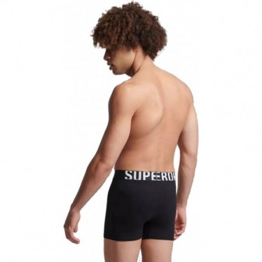 SUPERDRY BOXER M3110340A LOGO DOUBLE PACK BLACK