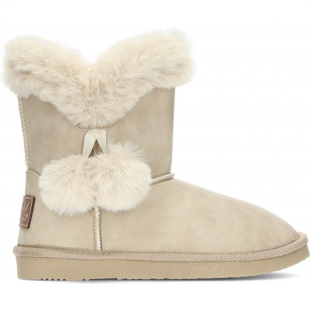 BOTTE AUSTRALIENNE CONGUITOS BREAKWALK POMPON FOURRURE BEIG BOTTE AUSTRALIENNE CONGUITOS BREAKWALK POMPON FOURRURE BEIG