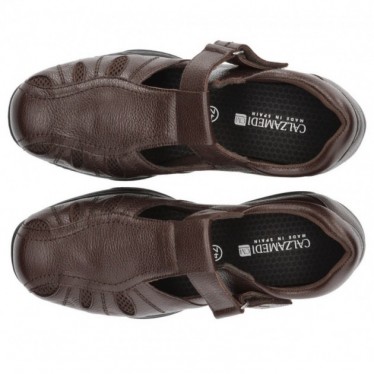 SANDALE HOMME CALZAMEDI CONFORTABLE ET LARGE DIABÉTIQUE MARRON