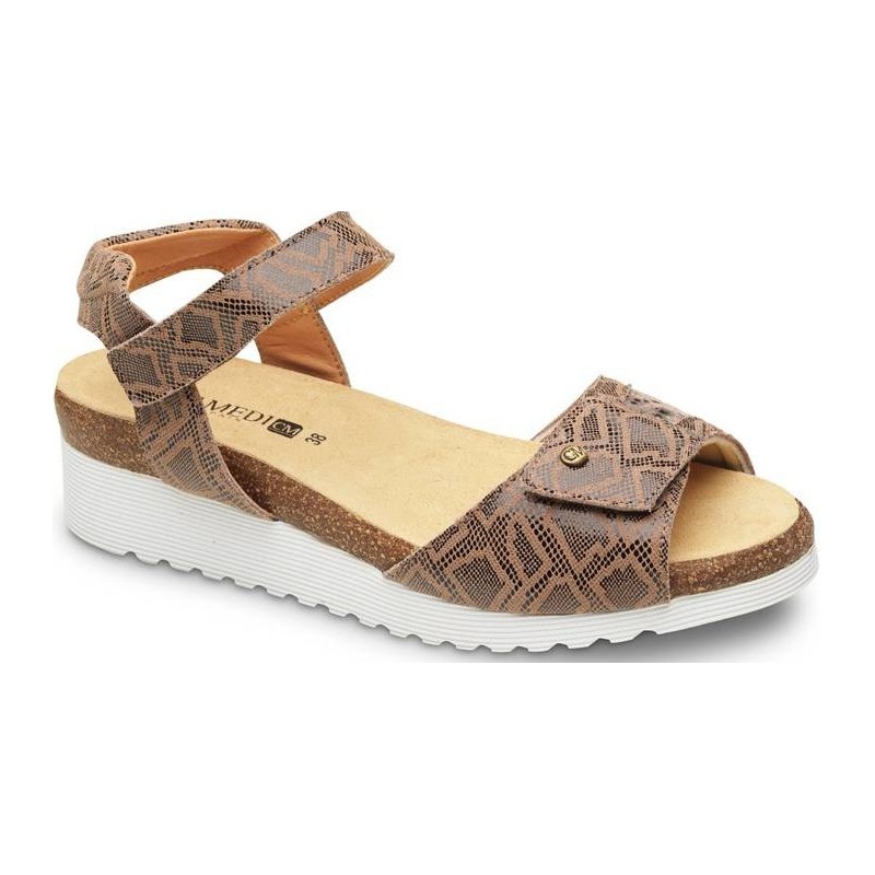 SANDALES ORTHOPÉDIQUES CALZAMEDI 0803 TIGE ÉLASTIQUE MARRON