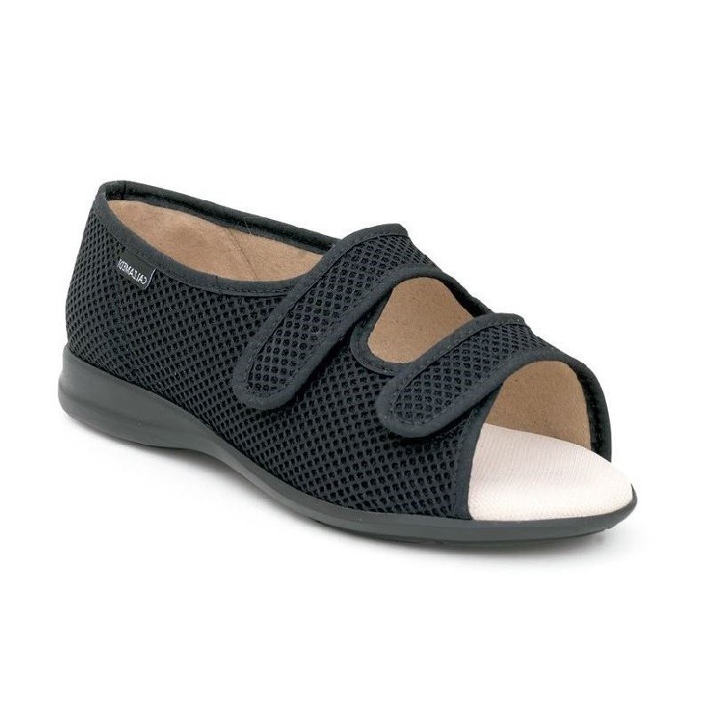 CALZAMEDI velcro ouverte sandale orthopédique NEGRO