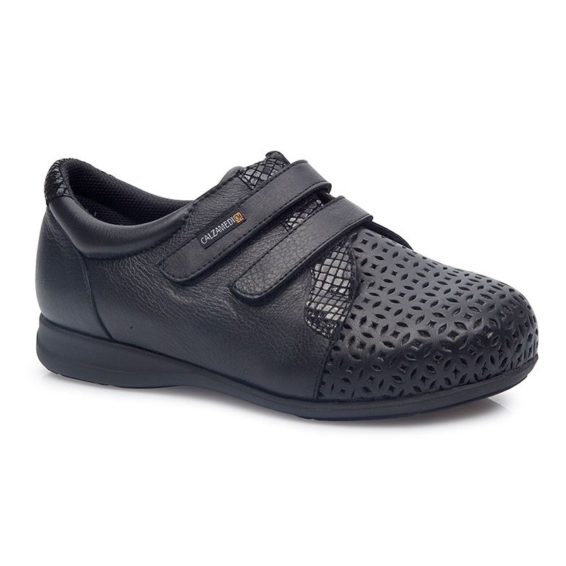 CALZAMEDI DOUBLE CHAUSSURE VELCRO CONFORTABLE NEGRO