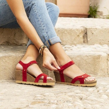 SANDALE PANAMA JACK JULIA RED_B54