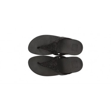 SANDALES FITFLOP EMBELLI CRISTAUX LULU BLACK