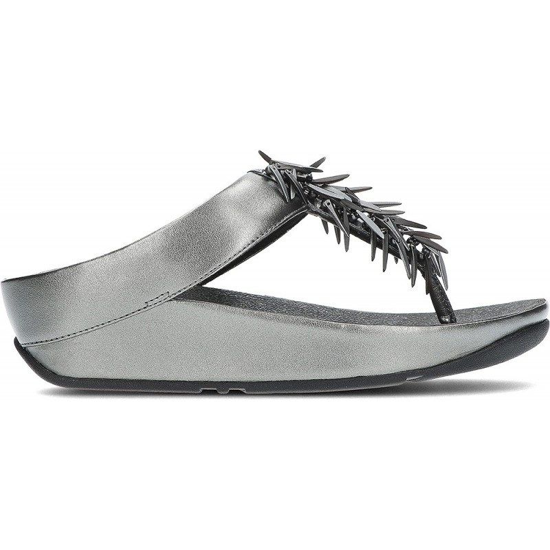 FitFlop HI7 Rumba - Sandales métalliques à perles PEWTER_BLACK