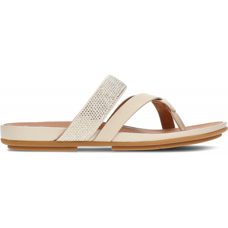 FitFlop HO5 Gracie - Sandales en cuir cristal BEIGE