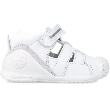 SANDALES EN CUIR PREMIERS PAS BIOMÉCANIQUE 222140 BLANCO