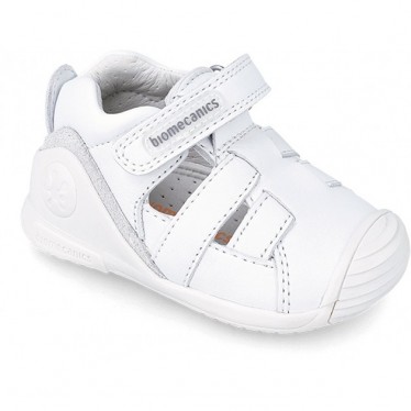 SANDALES EN CUIR PREMIERS PAS BIOMÉCANIQUE 222140 BLANCO