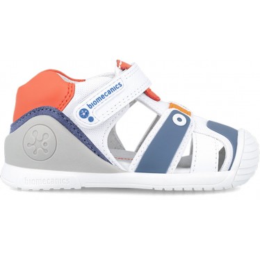 BIOMÉCANIQUE PREMIERS PAS SANDALE SPORT 242154-A BLANCO_NARANJA