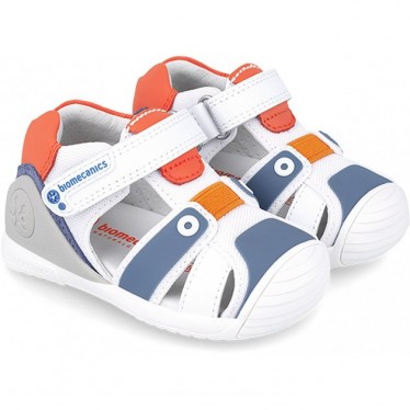 BIOMÉCANIQUE PREMIERS PAS SANDALE SPORT 242154-A BLANCO_NARANJA