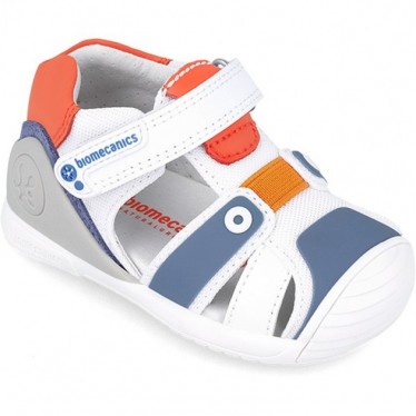 BIOMÉCANIQUE PREMIERS PAS SANDALE SPORT 242154-A BLANCO_NARANJA