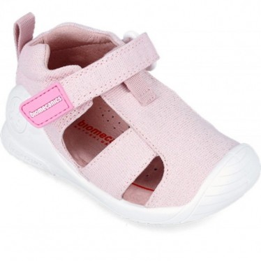 SANDALE PREMIERS PAS BIOMÉCANIQUE 242189 MÉTALLIQUE ROSA