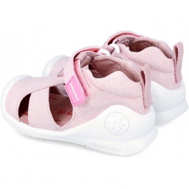 SANDALE PREMIERS PAS BIOMÉCANIQUE 242189 MÉTALLIQUE ROSA