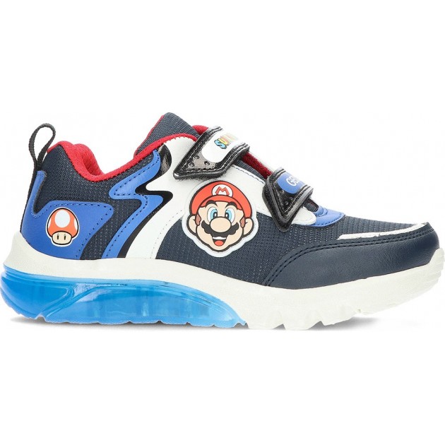 Baskets pour garçon avec lumière GEOX Super Mario Bros J46LBI NAVY_ROYAL