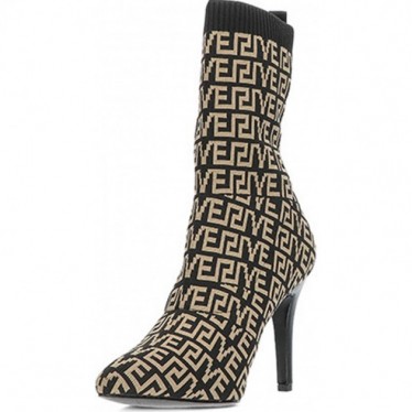 EXE SHOES bottine femme garda521 tricot BLACK_BEIGE