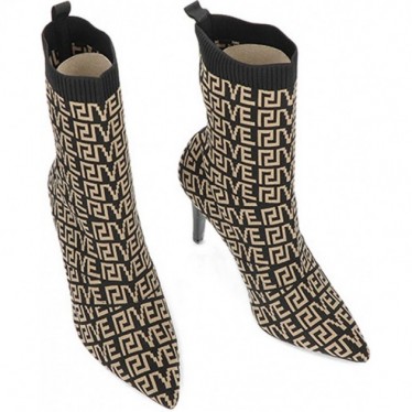 EXE SHOES bottine femme garda521 tricot BLACK_BEIGE