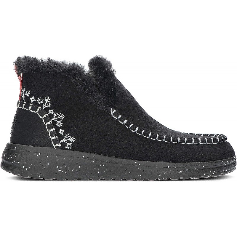 BOTTES EN FAUSSE SHEARLING DUDE DENNY 40208 BLACK