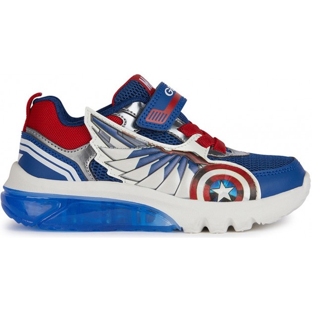 SPORTS AVEC LUMIÈRE GEOX CIBERDRON CAPT AMERICA J45LBB BLUE_RED SPORTS AVEC LUMIÈRE GEOX CIBERDRON CAPT AMERICA J45LBB BLUE_RED