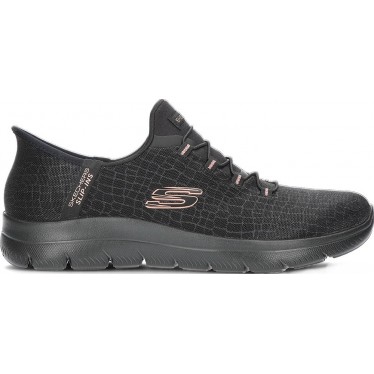SKECHERS Baskets à enfiler pour femmes 150128 BLACK_GOLD