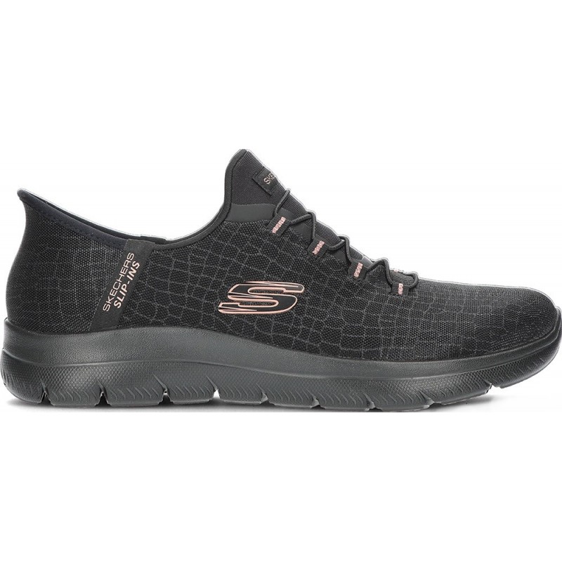 SKECHERS Baskets à enfiler pour femmes 150128 BLACK_GOLD