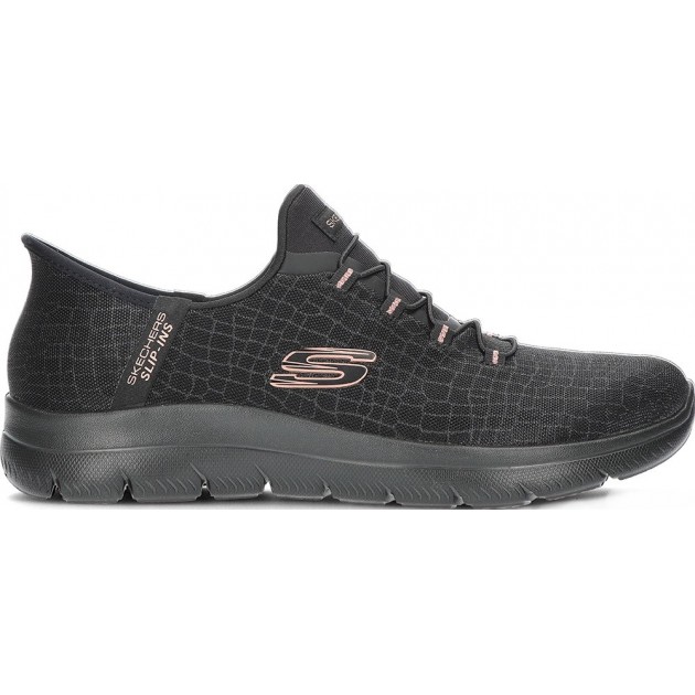 SKECHERS Baskets à enfiler pour femmes 150128 BLACK_GOLD SKECHERS Baskets à enfiler pour femmes 150128 BLACK_GOLD