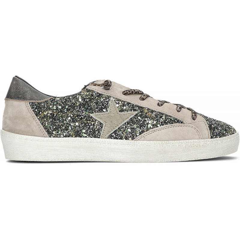 Baskets femme pailletées Cetti C-1342 GRIS