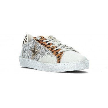 Baskets femme pailletées Cetti C-1342 BLANCO
