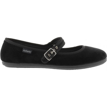 Ballerine VICTORIA Oda Mercedes Velours 104913 NEGRO
