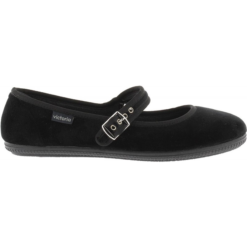Ballerine VICTORIA Oda Mercedes Velours 104913 NEGRO