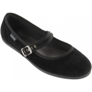 Ballerine VICTORIA Oda Mercedes Velours 104913 NEGRO