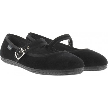 Ballerine VICTORIA Oda Mercedes Velours 104913 NEGRO