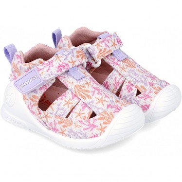 SANDALE EN TOILE IMPRIMÉE BIOMÉCANIQUE 242181-A BLANCO