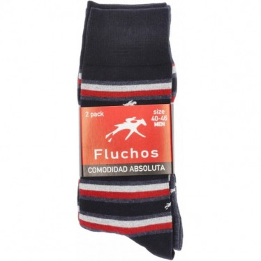 CHAUSSETTES LONGUES FLEURIES CA0009 NAVY_RED